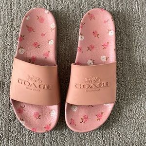 Pink Floral Coach Sandals